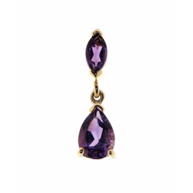 pendentif Améthyste Or Jaune 375 Les Améthystes sont taillées marquise 6x3mm poire 7x5mm Les dimensions du pendentif sont ...