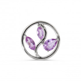 Pendentif Arbre Vie Argent Améthyste Motif Argent 925 rhodié mesurant 15mm diamètre Chaque boucle est sertie d une poire 6...