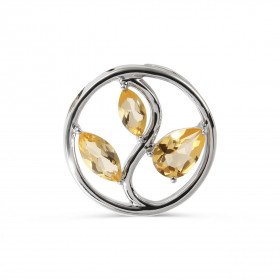 Pendentif Arbre Vie Argent Citrine Motif Argent 925 rhodié mesurant 15mm diamètre Chaque boucle est sertie d une poire 6x4...