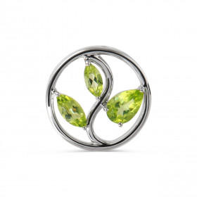 Pendentif Arbre Vie Argent Péridot Motif Argent 925 rhodié mesurant 15mm diamètre Chaque boucle est sertie d une poire 6x4...