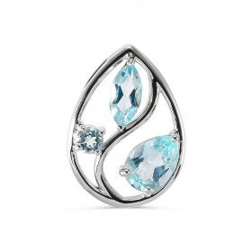 Pendentif Arbre Vie Argent Topaze bleue traitée Motif Argent 925 rhodié mesurant 18x13mm Ce pendentif est serti d une pier...