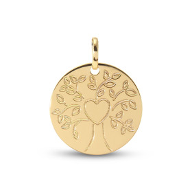 Pendentif Arbre vie Coeur Or Jaune 375 L arbre vie le coeur sont gravés sur face avant Dimensions du pendentif bélière inc...