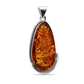 Pendentif Argent 925 Ambre 38x20mm Dimensions l ambre : 38x20mm Dimensions du pendentif (bélière incluse) : 55x25mm Pièce ...