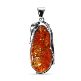 Pendentif Argent 925 Ambre 46x22mm Dimensions l ambre : 46x22mm Dimensions du pendentif (bélière incluse) : 65x26 mm Pièce...