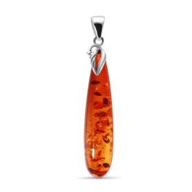 Pendentif Argent 925 Ambre Goutte 52x13mm Dimensions l ambre : 52x13 mm Dimensions du pendentif (bélière incluse) : 72x13 ...