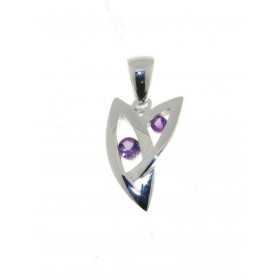Pendentif Argent 925 Améthyste serti pierres 2.5 3.5mm Dimensions du Pendentif (bélière incluse) : 22 x 11 mm 