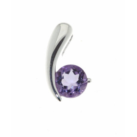 Pendentif Argent 925 Améthyste serti d une pierre 7mm diamètre Dimensions du pendentif: 17x10mm 