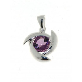 Pendentif Argent 925 Améthyste serti d une pierre 8 mm Dimensions du Pendentif (bélière incluse) : 23 x 17mm 