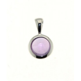 Pendentif Argent 925 Améthyste Cabochon 7mm