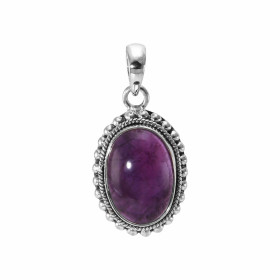 Pendentif Argent 925 Améthyste Cabochon Ovale 18x12mm Motif ouvragé serti d une pierre taille cabochon ovale 18x12mm Dimen...