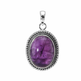 Pendentif Argent 925 Améthyste Cabochon Ovale 20x15mm Motif ouvragé serti d une pierre taille cabochon ovale 20x15mm Dimen...