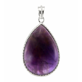  Pendentif Argent 925 Améthyste Poire 24x17mm Pierre taille cabochon forme poire mesurant 24x17mm Dimensions du pendentif ...