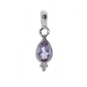 Pendentif Argent 925 Améthyste serti d une pierre taille poire 7x5mm Dimensions du pendentif (bélière incluse) : 21 x 6mm 