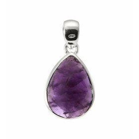 Pendentif Argent 925 Améthyste facettée 18x13mm Pierre forme poire facettée mesurant 18x13mm Dimensions du pendentif (béli...