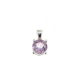Pendentif Argent 925 serti d une petite Améthyste ronde Diamètre pierre : 6mm Dimensions du pendentif (bélière incluse) : ...