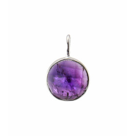  Pendentif Argent 925 Améthyste Ronde facettée 8mm Pierre facettée ronde 8mm diamètre Dimensions du pendentif (bélière inc...