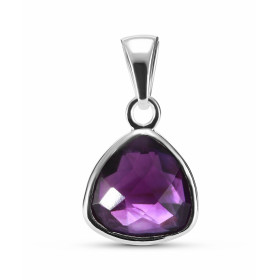 Pendentif Argent 925 Améthyste Ce pendentif est serti d une pierre triangulaire taillée dome La pierre mesure 10x10mm Les ...