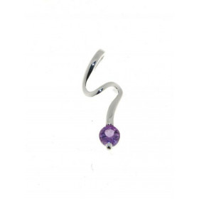 Pendentif Argent 925 Améthyste serti d une pierre 4 mm Dimensions du Pendentif : 20 x 8 mm 
