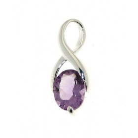  Pendentif Argent 925 Am&eacute;thyste Pierre ovale 9 x 7 mm Dimensions du pendentif : 21 x 9 mm 