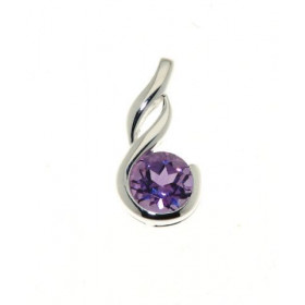 Pendentif Argent 925 Améthyste Pierre ronde 6mm diamètre Dimensions du pendentif : 16 x 8mm 