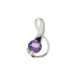 Pendentif Argent 925 Améthyste serti d une pierre 5mm diamètre Dimensions du pendentif: 16x8mm 