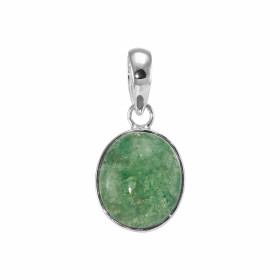 Pendentif Argent 925 Aventurine Cabochon Ovale 14x12mm Pendentif serti d une pierre taille cabochon ovale 14x12mm fixée pa...