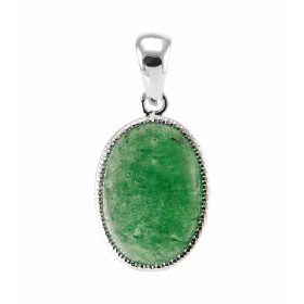 Pendentif Argent 925  Aventurine Ovale   19x13mm