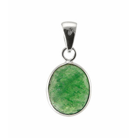 Pendentif Argent 925  Aventurine Ovale facettée 11x9mm