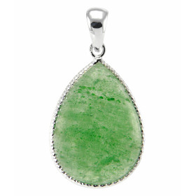 Pendentif Argent 925 Aventurine Poire 24x17mm. Pierre taille cabochon et en forme de poire mesurant 24x17mm. Dimensions du...