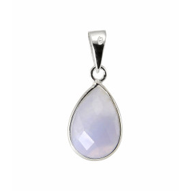 Pendentif Argent 925 Calcédoine Bleue Poire facettée 12x8mm Pierre forme poire facettée mesurant 12x8mm Dimensions du pend...