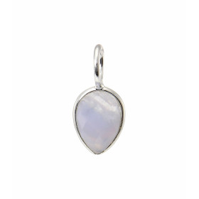 Pendentif Argent 925 Calcédoine Bleue Poire facettée 9x7mm Pierre forme poire facettée mesurant 9x7mm Dimensions du penden...