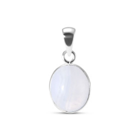 Pendentif Argent 925 Calcédoine Ovale 10x8mm Cabochon Serti Clos Pendentif Argent 925 Calcédoine Ce pendentif est serti d ...
