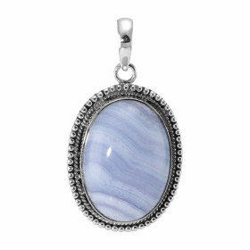 Pendentif Argent 925 Calcédoine Ovale 25x18mm Motif ouvragé serti d une pierre taille cabochon ovale 25x18mm Dimensions du...