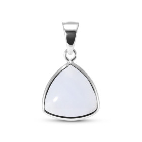 Pendentif Argent 925 Calcédoine Triangulaire 10x10mm Cabochon Pendentif Argent 925 Calcédoine Ce pendentif est serti d une...