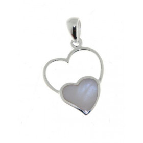 Pendentif Argent 925 Coeur Nacre blanche