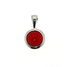 Pendentif Argent 925 Cornaline Cabochon 7mm