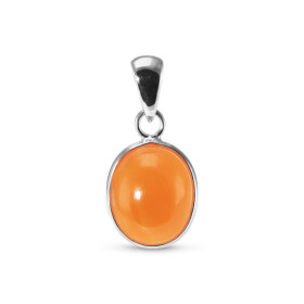 Pendentif Argent 925 Cornaline Ovale 10x8mm Cabochon Serti Clos Pendentif Argent 925 Cornaline Ce pendentif est serti d un...