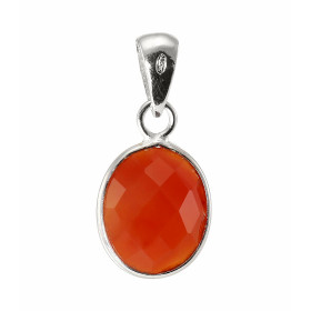 Pendentif Argent 925 Cornaline Ovale facettée 11x9mm Pierre ovale facettée 9x7mm Dimensions du pendentif (bélière incluse)...