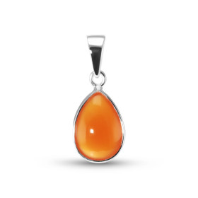 Pendentif Argent 925 Cornaline Poire 12x8mm Cabochon Pendentif Argent 925 Cornaline Ce pendentif est serti d une pierre fo...