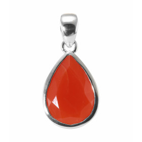  Pendentif Argent 925 Cornaline Poire facettée 18x13mm Pierre forme poire facettée mesurant 18x13mm Dimensions du pendenti...
