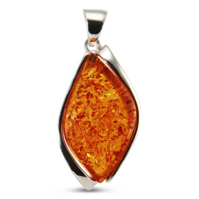 Pendentif argent 925 composé d une ambre forme losange 22x39mm Largeur : 25mm Longueur (bélière incluse) : 54mm Pièce unique