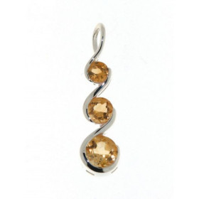  Pendentif Argent 925 Citrine serti pierres 4, 5 6mm diam&egrave;tre Dimensions du pendentif (b&eacute;li&egrave;re inclus...
