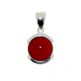 Pendentif Argent 925 Cornaline serti d une pierre 12mm Hauteur bélière : 2,5cm