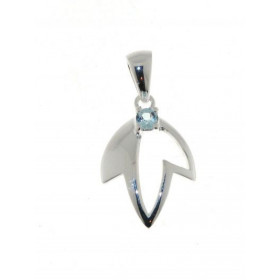 Pendentif Argent 925 Topaze Bleue serti d une pierre 3mm Dimensions du pendentif (bélière incluse): 25 x 13 mm 