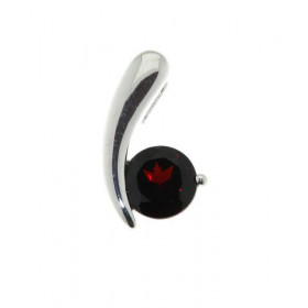 Pendentif Argent 925 Grenat serti d une pierre 7mm diamètre Dimensions du pendentif: 17x10mm 