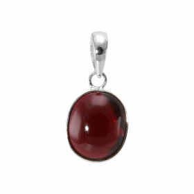 Pendentif Argent 925 Grenat Cabochon Ovale 14x12mm Pendentif serti d une pierre taille cabochon ovale 14x12mm fixée par un...