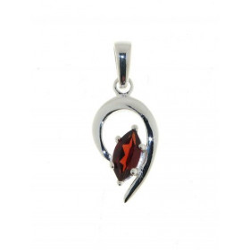 Pendentif Argent 925 Grenat serti d une pierre taille marquise 9 x 4mm Dimensions du pendentif (bélière incluse) : 25 x 10...