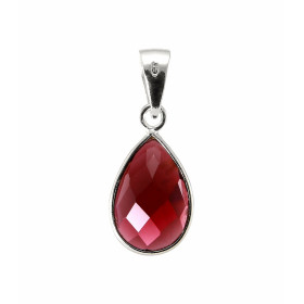 Pendentif Argent 925 Grenat Poire facetté 12x8mm Pierre forme poire facettée mesurant 12x8mm Dimensions du pendentif (béli...