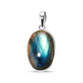Pendentif Argent 925 Labradorite Ovale 18x27mm Dimensions pierre : 18x27mm Forme pierre : Ovale Type taille : cabochon Typ...