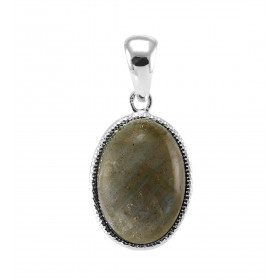 Pendentif Argent 925 Labradorite Ovale 19x13mm. Pierre taille cabochon et de forme ovale mesurant 19x13mm. Dimensions du p...